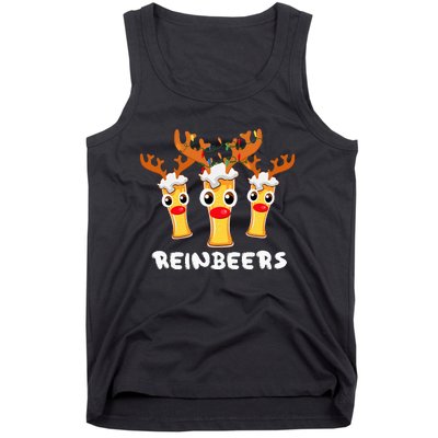 Reinbeers Funny Reindeer Beer Christmas Drinking Xmas Pajama Tank Top