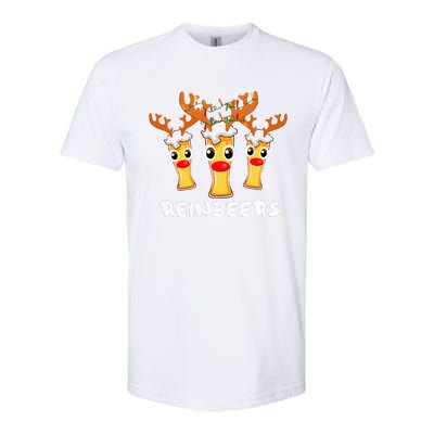 Reinbeers Funny Reindeer Beer Christmas Drinking Xmas Pajama Softstyle CVC T-Shirt