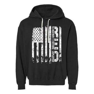 Red Friday Remember Everyone Deployed Military Wear RED Garment-Dyed Fleece Hoodie