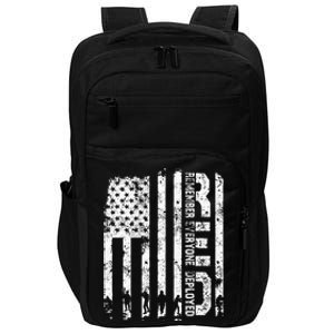 Red Friday Remember Everyone Deployed Military Wear RED Impact Tech Backpack