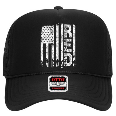 Red Friday Remember Everyone Deployed Military Wear RED Trucker Hat