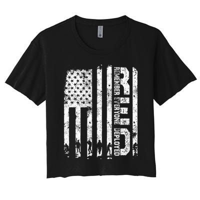 Red Friday Remember Everyone Deployed Military Wear RED Crop Top