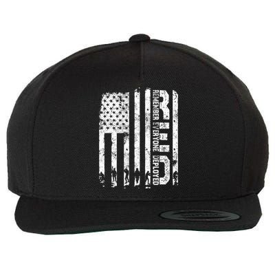 Red Friday Remember Everyone Deployed Military Wear RED Wool Snapback Cap