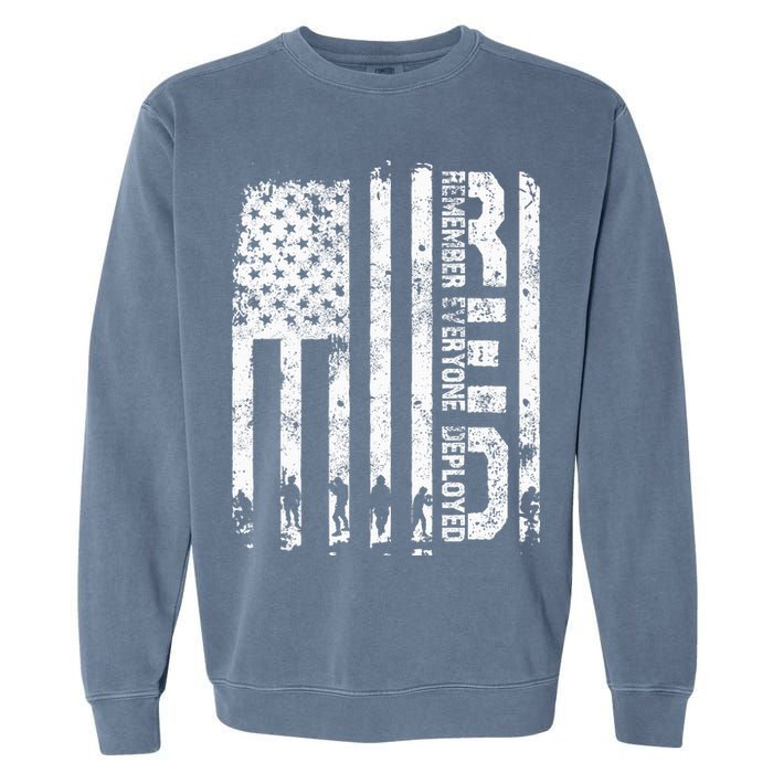 Red Friday Remember Everyone Deployed Military Wear RED Garment-Dyed Sweatshirt