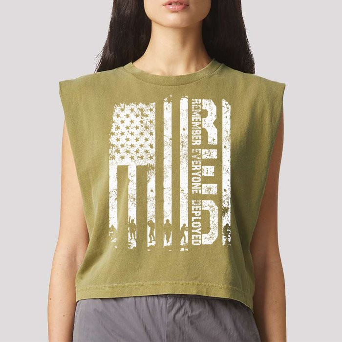 Red Friday Remember Everyone Deployed Military Wear RED Garment-Dyed Women's Muscle Tee