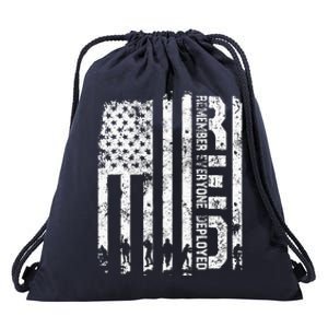 Red Friday Remember Everyone Deployed Military Wear RED Drawstring Bag