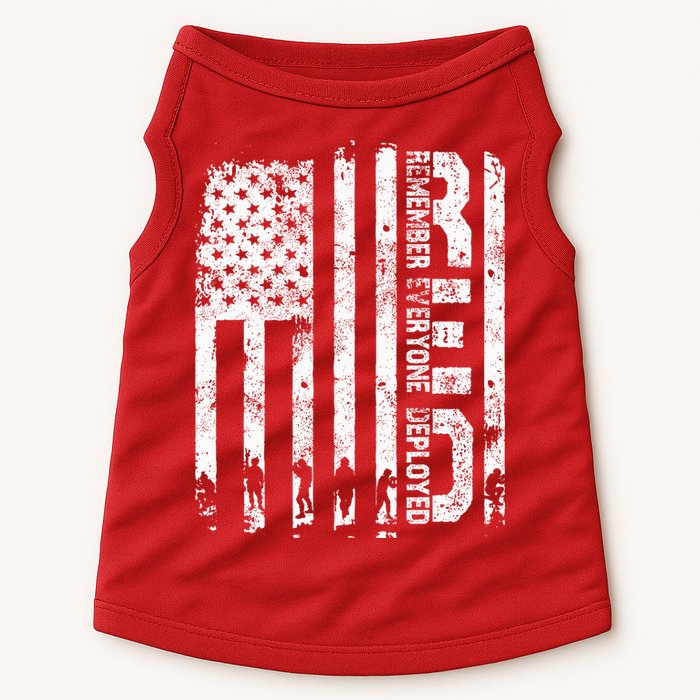 Red Friday Remember Everyone Deployed Military Wear RED Doggie Tank