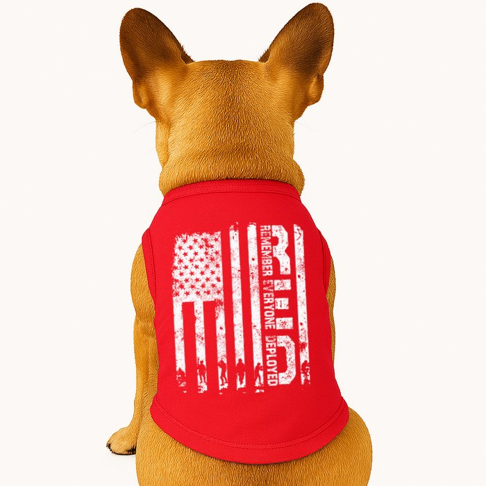 Red Friday Remember Everyone Deployed Military Wear RED Doggie Tank