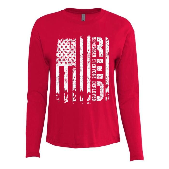 Red Friday Remember Everyone Deployed Military Wear RED Womens Cotton Relaxed Long Sleeve T-Shirt