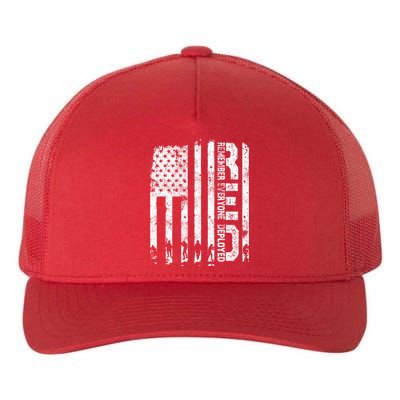 Red Friday Remember Everyone Deployed Military Wear RED Yupoong Adult 5-Panel Trucker Hat