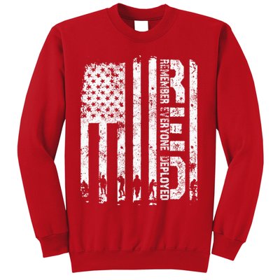 Red Friday Remember Everyone Deployed Military Wear RED Sweatshirt