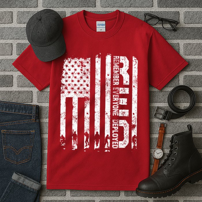 Red Friday Remember Everyone Deployed Military Wear RED Tall T-Shirt