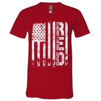 Red Friday Remember Everyone Deployed Military Wear RED V-Neck T-Shirt