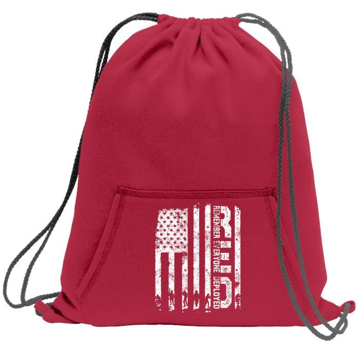 Red Friday Remember Everyone Deployed Military Wear RED Sweatshirt Cinch Pack Bag