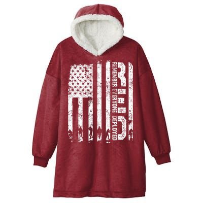 Red Friday Remember Everyone Deployed Military Wear RED Hooded Wearable Blanket
