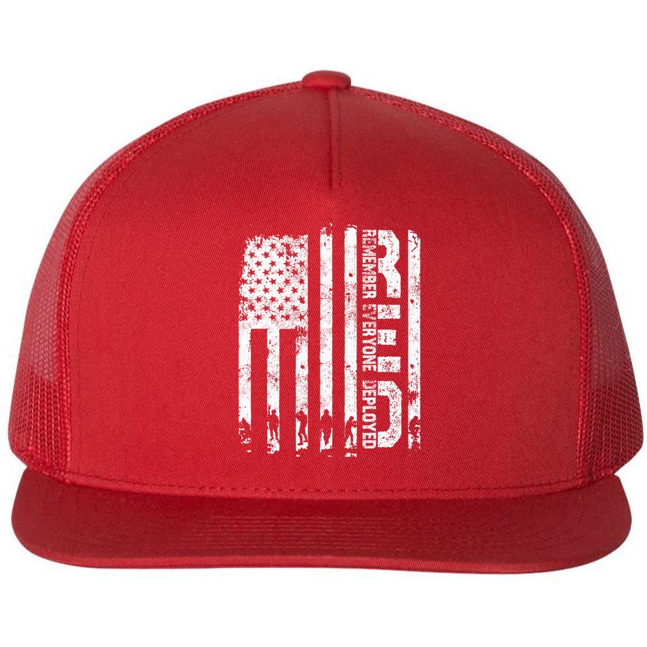 Red Friday Remember Everyone Deployed Military Wear RED Flatbill Hat