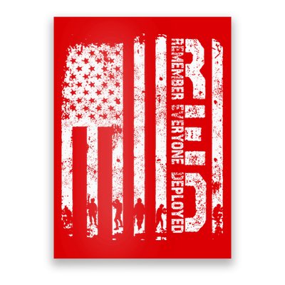 Red Friday Remember Everyone Deployed Military Wear RED Poster