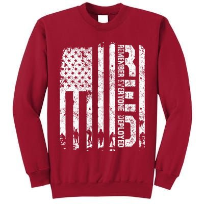 Red Friday Remember Everyone Deployed Military Wear RED Tall Sweatshirt
