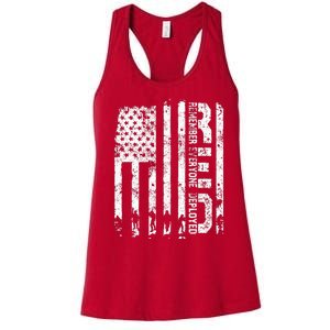 Red Friday Remember Everyone Deployed Military Wear RED Women's Racerback Tank