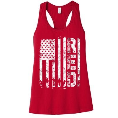 Red Friday Remember Everyone Deployed Military Wear RED Womens Tank Top