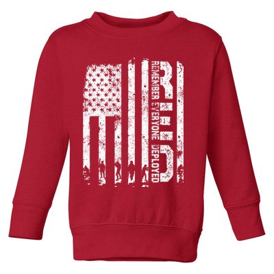 Red Friday Remember Everyone Deployed Military Wear RED Toddler Sweatshirt