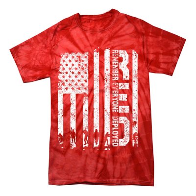 Red Friday Remember Everyone Deployed Military Wear RED Tie-Dye T-Shirt