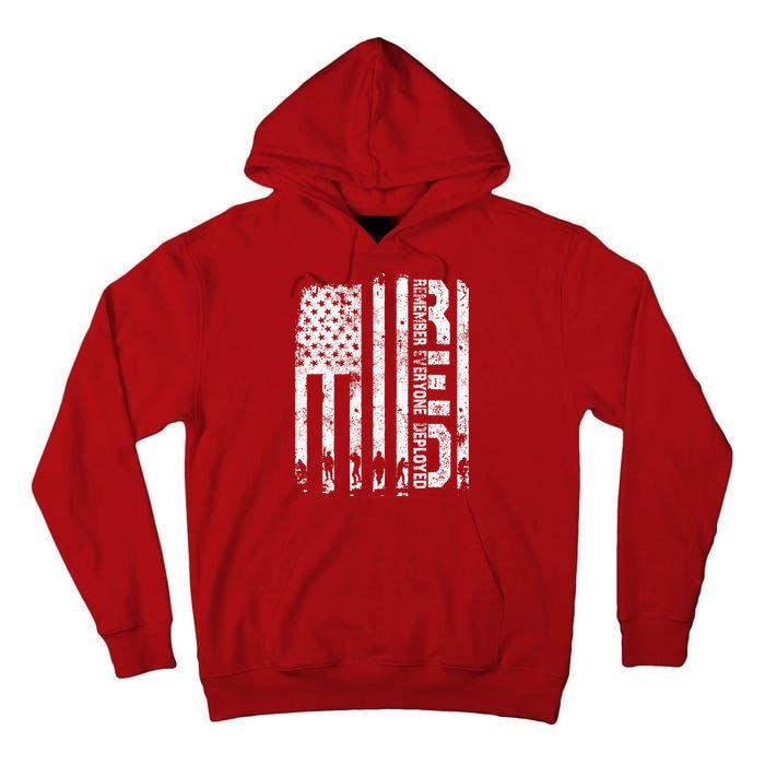 Red Friday Remember Everyone Deployed Military Wear RED Tall Hoodie