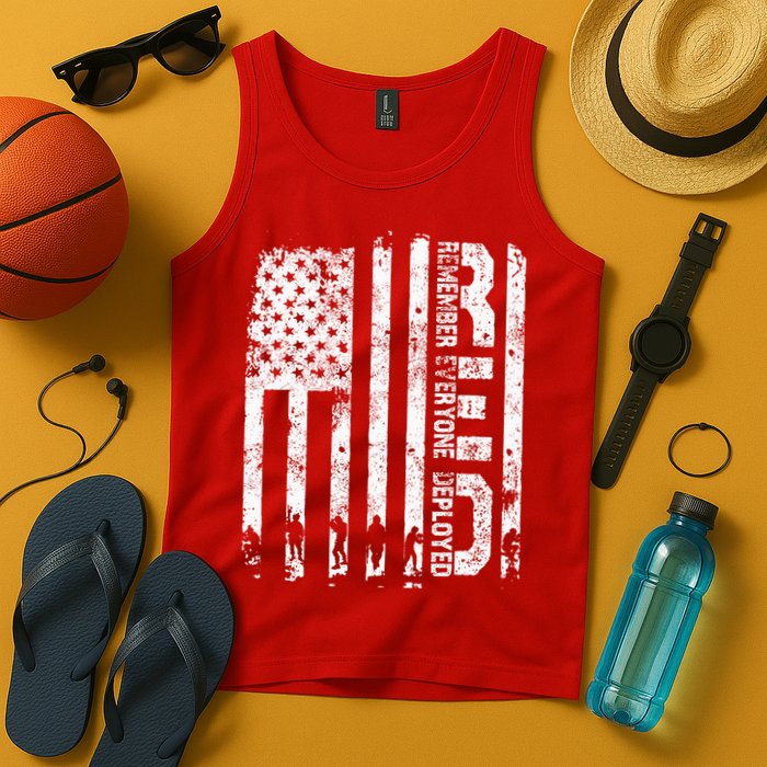 Red Friday Remember Everyone Deployed Military Wear RED Tank Top