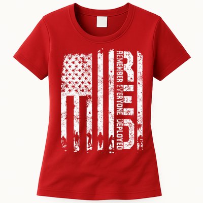 Red Friday Remember Everyone Deployed Military Wear RED Womens T-Shirt
