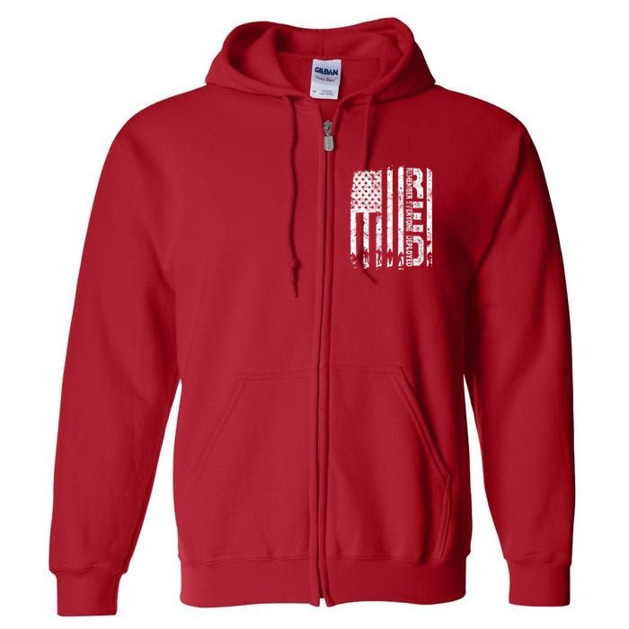 Red Friday Remember Everyone Deployed Military Wear RED Full Zip Hoodie