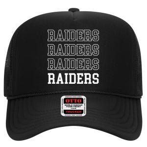 Raiders Fan High Crown Mesh Back Trucker Hat