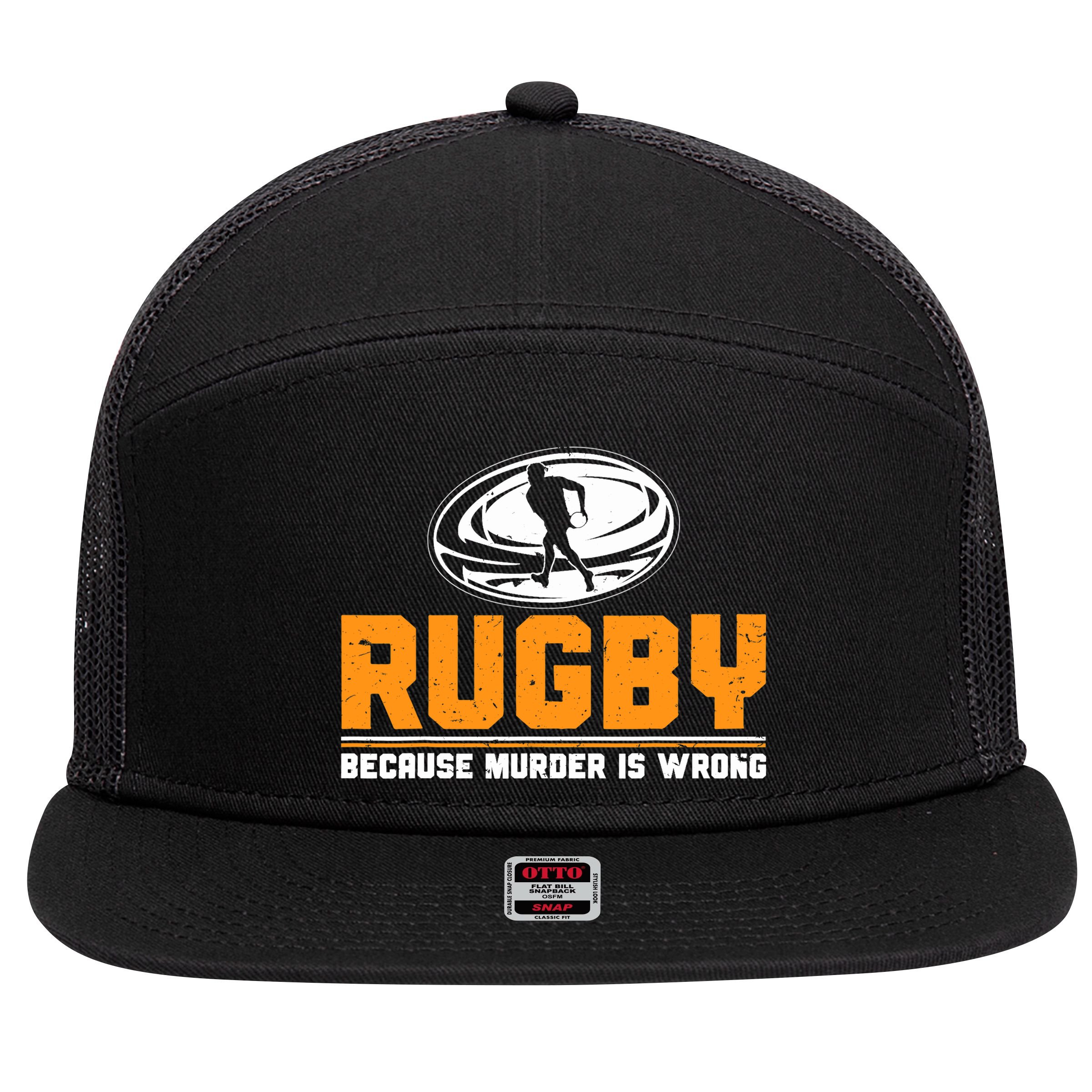 Rugbys Funny Rugby Sports Rugby Player Rugger League 7 Panel Mesh Trucker Snapback Hat