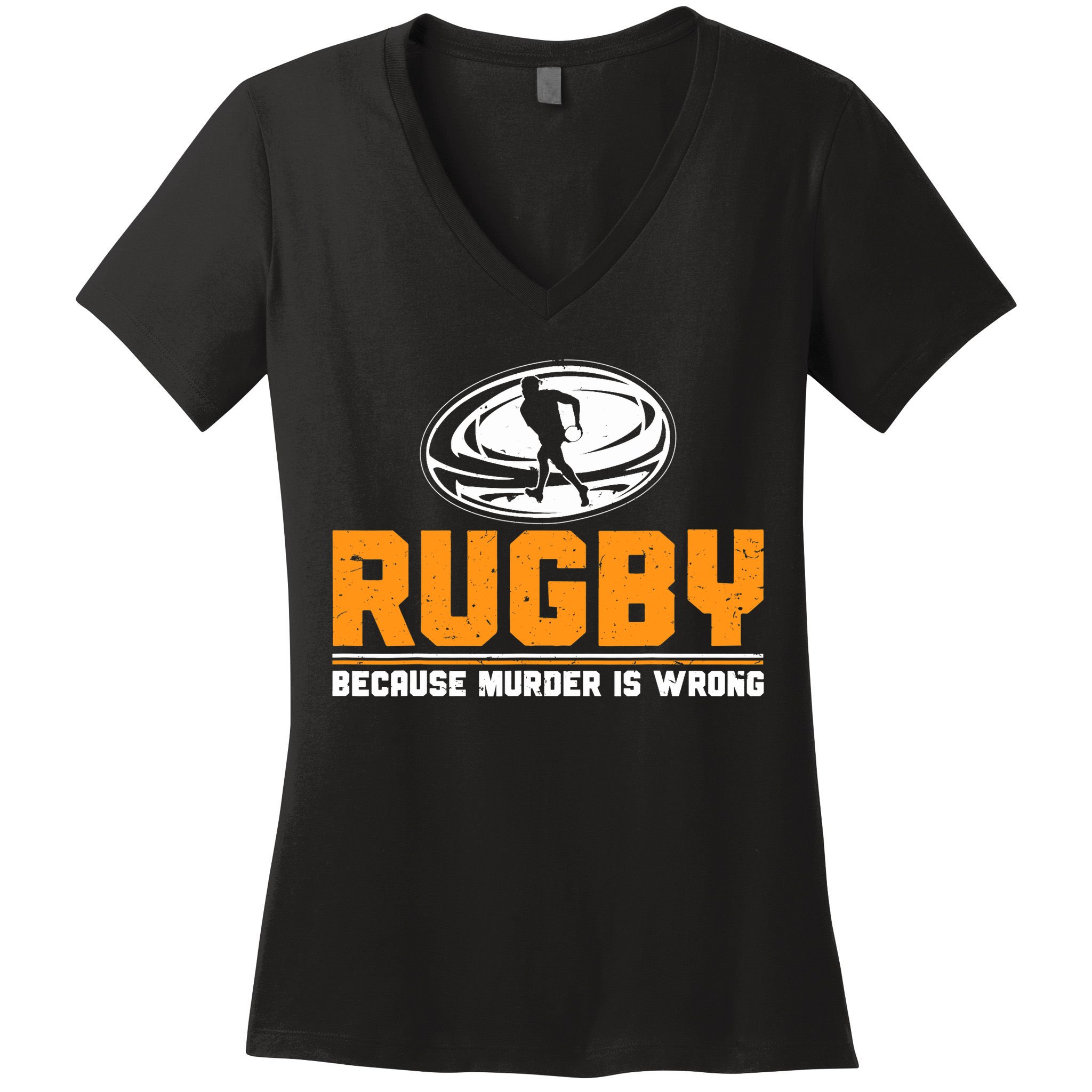Rugbys Funny Rugby Sports Rugby Player Rugger League Women's V-Neck T-Shirt