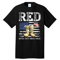 RED Friday Remember Everyone Deployed Every Friday Veterans Tall T-Shirt