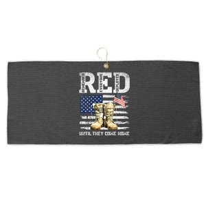 RED Friday Remember Everyone Deployed Every Friday Veterans Large Microfiber Waffle Golf Towel