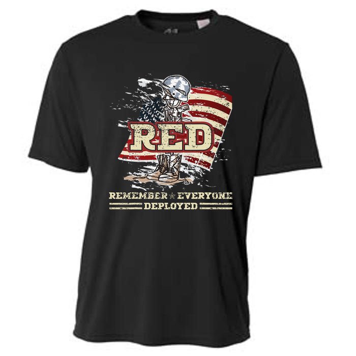 RED Friday Remember Everyone Deployed US Flag Army Vintage Cooling Performance Crew T-Shirt