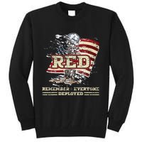 RED Friday Remember Everyone Deployed US Flag Army Vintage Tall Sweatshirt