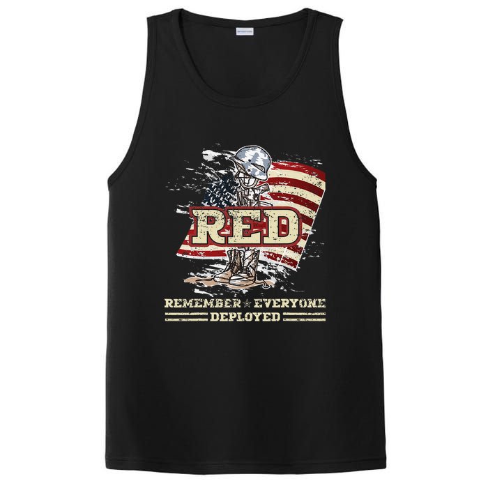 RED Friday Remember Everyone Deployed US Flag Army Vintage PosiCharge Competitor Tank