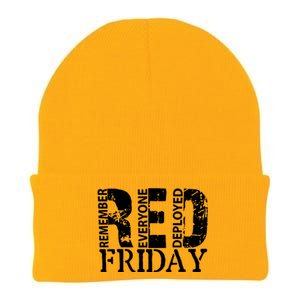 Red Friday Remember Everyone Deployed Knit Cap Winter Beanie