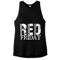 Red Friday Remember Everyone Deployed Ladies PosiCharge Tri-Blend Wicking Tank