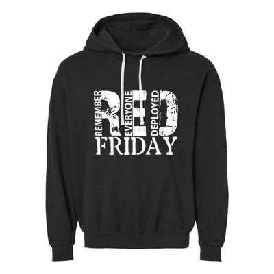 Red Friday Remember Everyone Deployed Garment-Dyed Fleece Hoodie