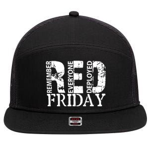 Red Friday Remember Everyone Deployed 7 Panel Mesh Trucker Snapback Hat