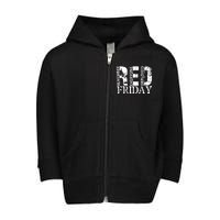 Red Friday Remember Everyone Deployed Toddler Zip Fleece Hoodie