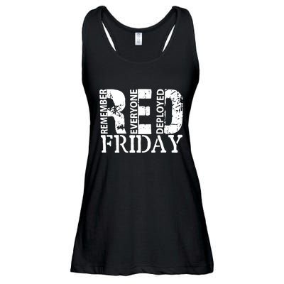 Red Friday Remember Everyone Deployed Ladies Essential Flowy Tank