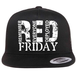 Red Friday Remember Everyone Deployed Flat Bill Trucker Hat