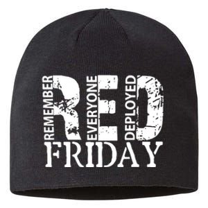 Red Friday Remember Everyone Deployed Sustainable Beanie