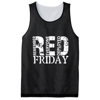 Red Friday Remember Everyone Deployed Mesh Reversible Basketball Jersey Tank