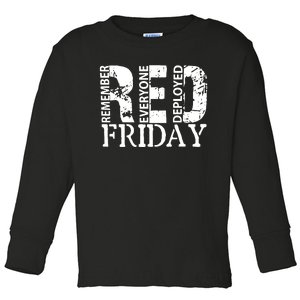 Red Friday Remember Everyone Deployed Toddler Long Sleeve Shirt