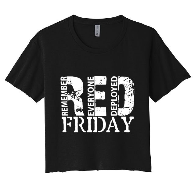 Red Friday Remember Everyone Deployed Crop Top