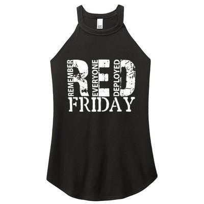 Red Friday Remember Everyone Deployed Women's Perfect Tri Rocker Tank